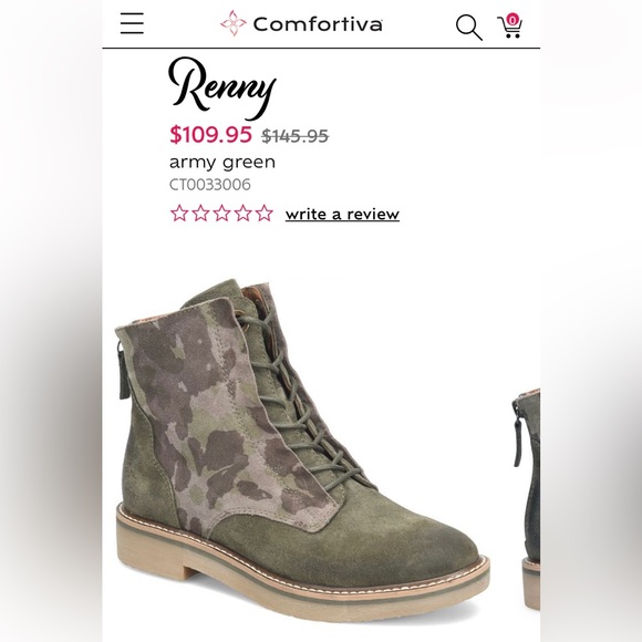 Comfortiva Renny Lace-up Boots Women’s ✨ Army Green | Olive Size 8M | camou - Picture 12 of 15
